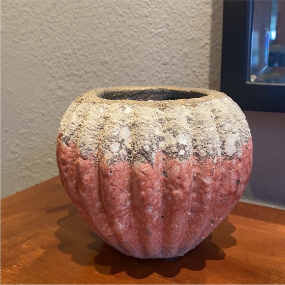 Pink Glazed Terracota Vase with Silk Flowers - Anthropologie - Picture 3 of 7